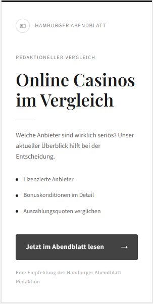 Top Online Casinos bei abendblatt.de